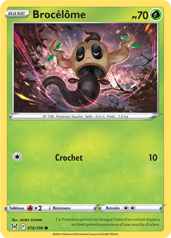 Carte Pokémon Brocélôme 016/196 Commune Origine Perdue