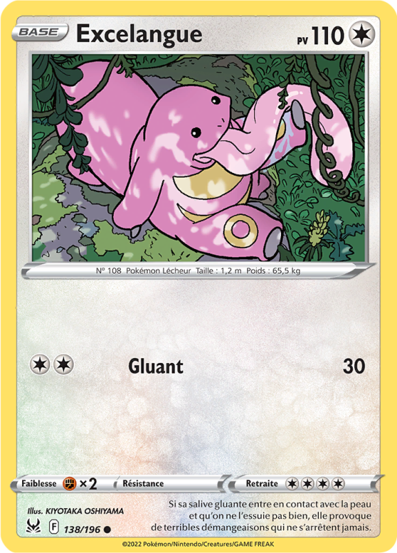 Carte Pokémon Excelangue 138/196 Commune Origine Perdue