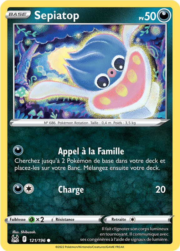 Carte Pokémon Sepiatop 121/196 Commune Origine Perdue