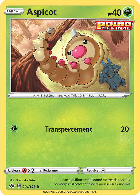 Carte Pokémon Aspicot 001/198 Commune Règne de Glace