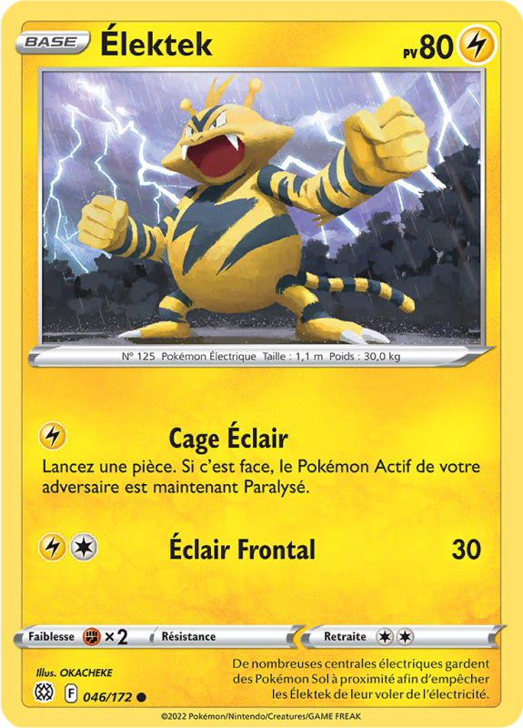 Carte Pokémon Élektek 046/172 Commune Stars Étincelantes