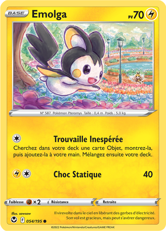 Carte Pokémon Emolga 054/195 Commune Tempête Argentée