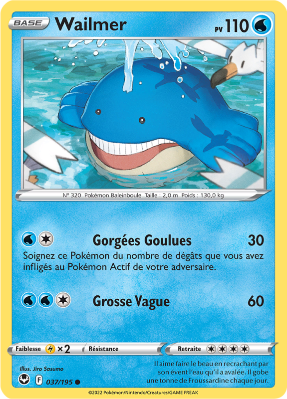 Carte Pokémon Wailmer 037/195 Commune Tempête Argentée