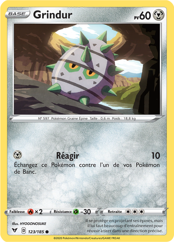 Carte Pokémon Grindur 123/185 Commune Voltage Éclatant