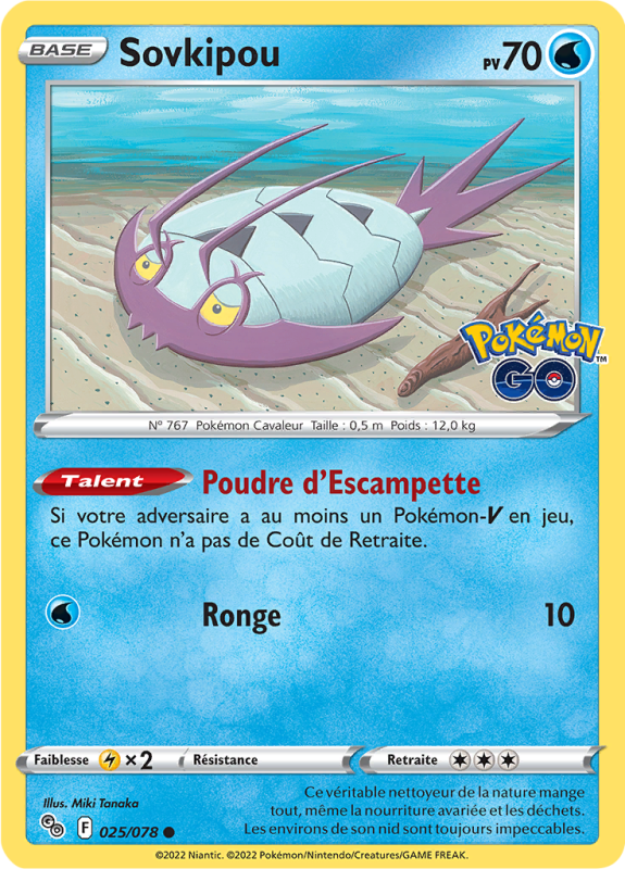 Carte Pokémon Sovkipou 025/078 Commune Pokémon GO (JCC)