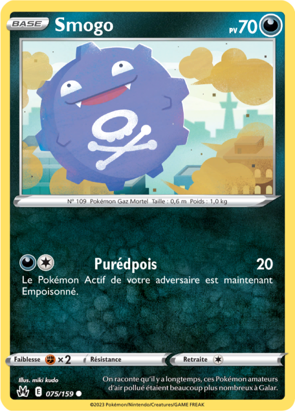 Carte Pokémon Smogo 075/159 Commune Zénith Suprême
