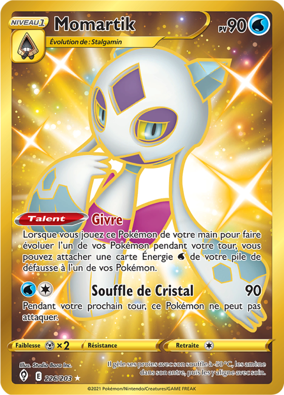 Carte Pokémon Momartik 226/203 Gold Évolution Céleste
