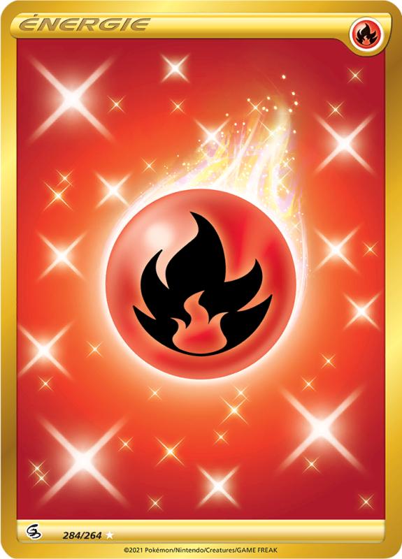 Carte Pokémon Énergie Feu de base 284/264 Gold Poing de Fusion