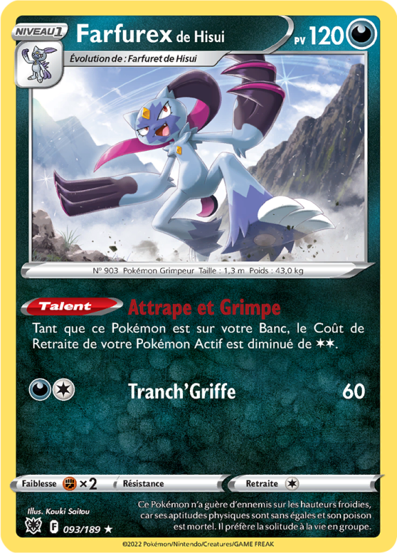 Carte Pokémon Farfurex de Hisui 093/189 Holographique Astres Radieux
