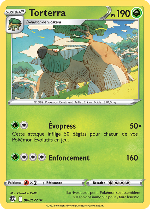 Carte Pokémon Torterra 008/172 Holographique Stars Étincelantes