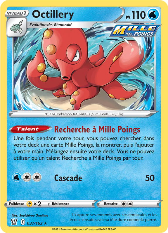 Carte Pokémon Octillery 037/163 Holographique Styles de Combat