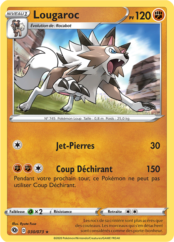 Carte Pokémon Lougaroc 030/073 Holographique La Voie du Maître