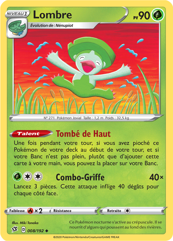 Carte Pokémon Lombre 008/192 Peu commune Clash des Rebelles