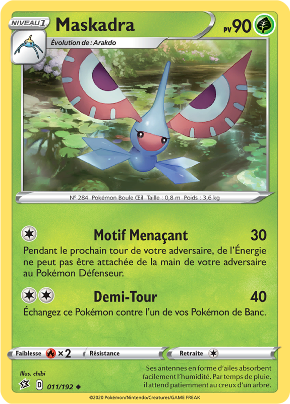 Carte Pokémon Maskadra 011/192 Peu commune Clash des Rebelles