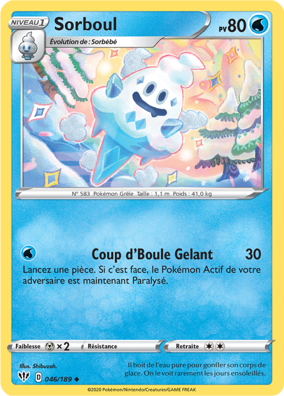 Carte Pokémon Sorboul 046/189 Peu commune Ténèbres Embrasées