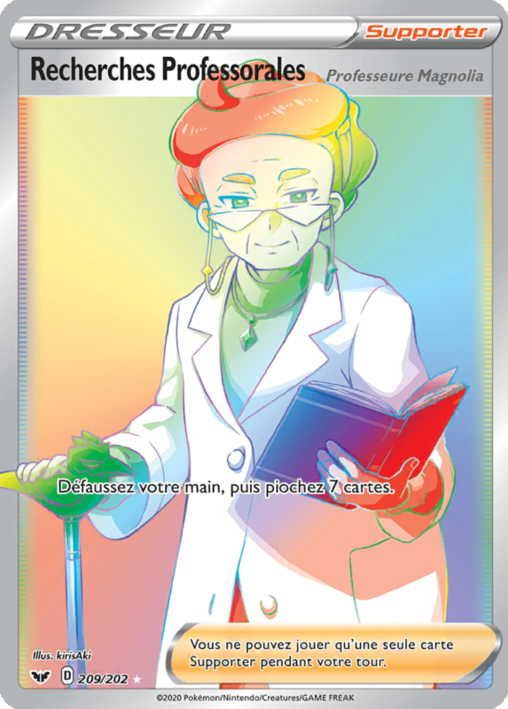 Carte Pokémon Recherches Professorales 209/202 Rainbow Épée et Bouclier (JCC)