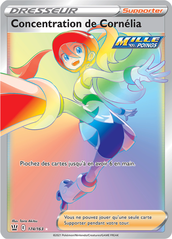 Carte Pokémon Concentration de Cornélia 174/163 Rainbow Styles de Combat