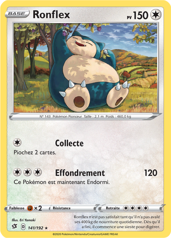 Carte Pokémon Ronflex 141/192 Rare Clash des Rebelles
