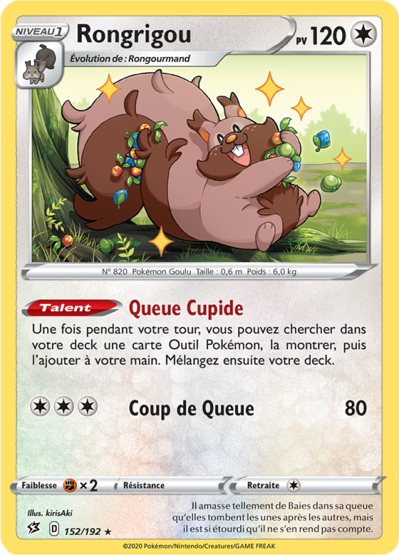 Carte Pokémon Rongrigou 152/192 Rare Clash des Rebelles