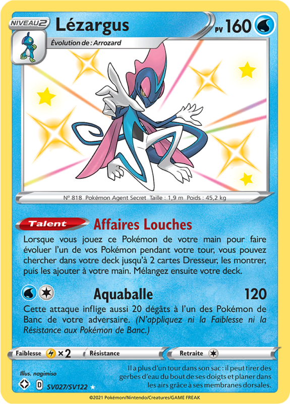 Carte Pokémon Lézargus SV027/SV122 Ultra Rare Destinées Radieuses
