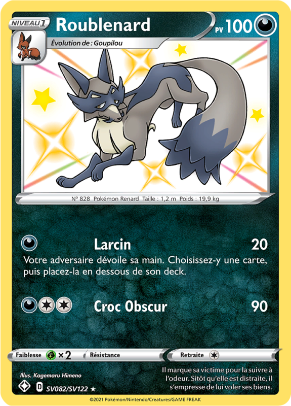 Carte Pokémon Roublenard SV082/SV122 Ultra Rare Destinées Radieuses
