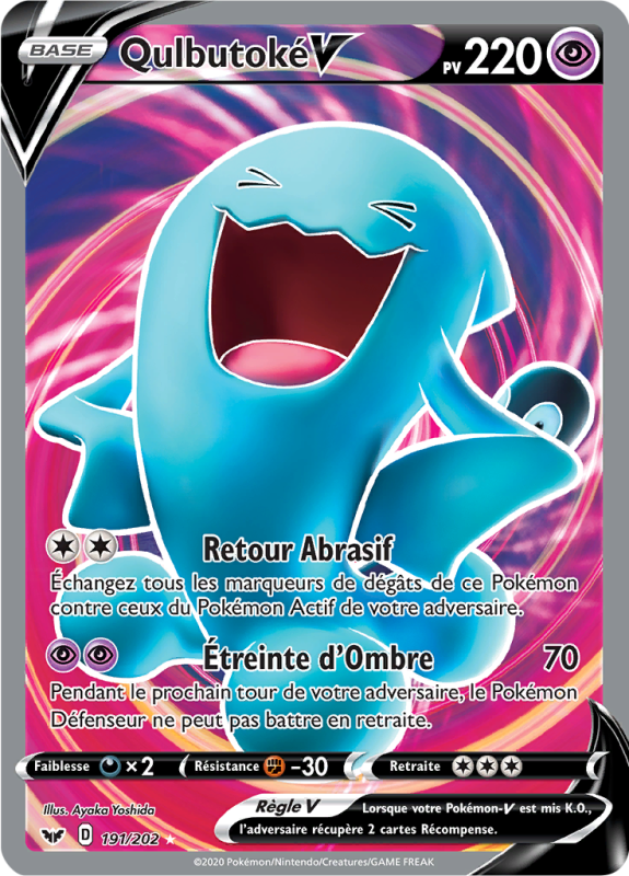 Carte Pokémon Qulbutoké-V 191/202 Ultra Rare Épée et Bouclier (JCC)