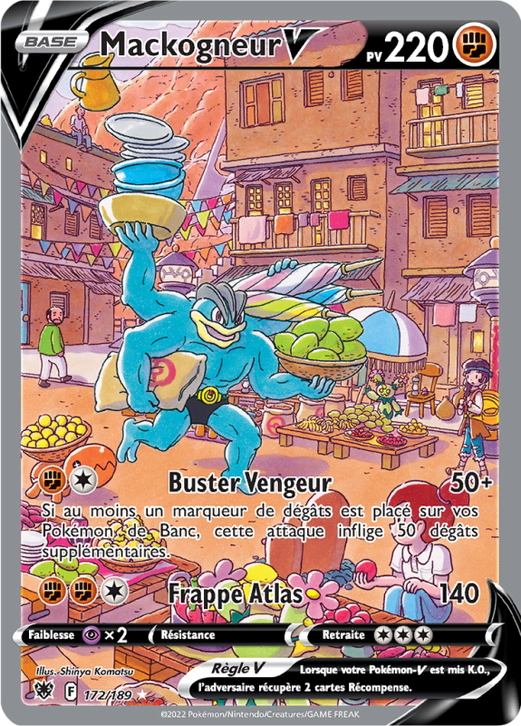 Carte Pokémon Mackogneur-V 172/189 Ultra Rare Astres Radieux