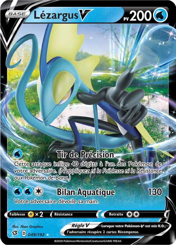 Carte Pokémon Lézargus-V 049/192 Ultra Rare Clash des Rebelles