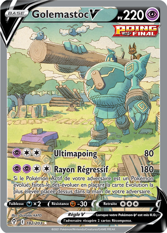 Carte Pokémon Golemastoc-V 182/203 Ultra Rare Évolution Céleste