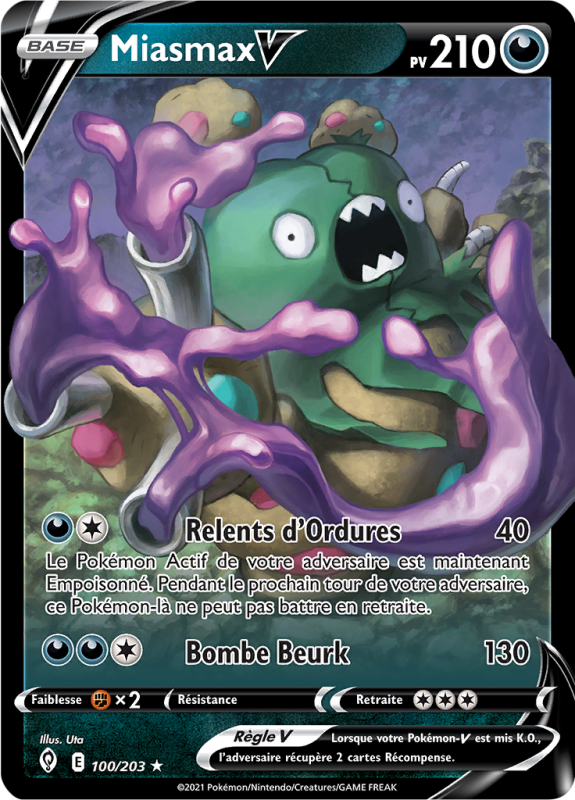 Carte Pokémon Miasmax-V 100/203 Ultra Rare Évolution Céleste