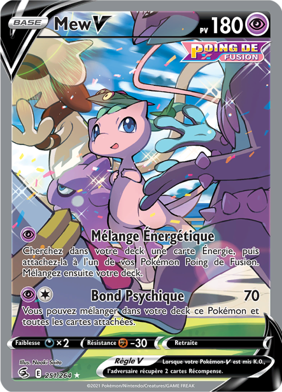Carte Pokémon Mew-V 251/264 Ultra Rare Poing de Fusion