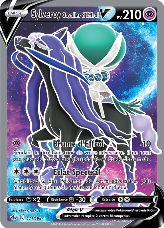 Carte Pokémon Sylveroy Cavalier d'Effroi-V 171/198 Ultra Rare Règne de Glace