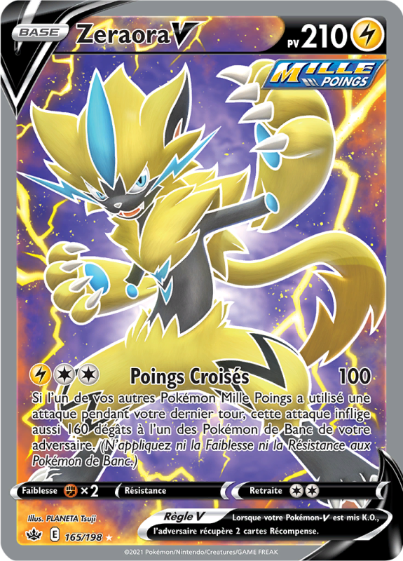 Carte Pokémon Zeraora-V 165/198 Ultra Rare Règne de Glace