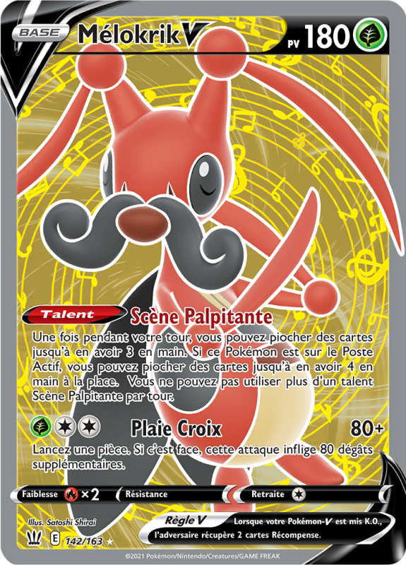 Carte Pokémon Mélokrik-V 142/163 Ultra Rare Styles de Combat