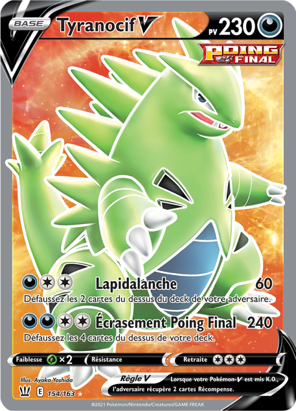 Carte Pokémon Tyranocif-V 154/163 Ultra Rare Styles de Combat