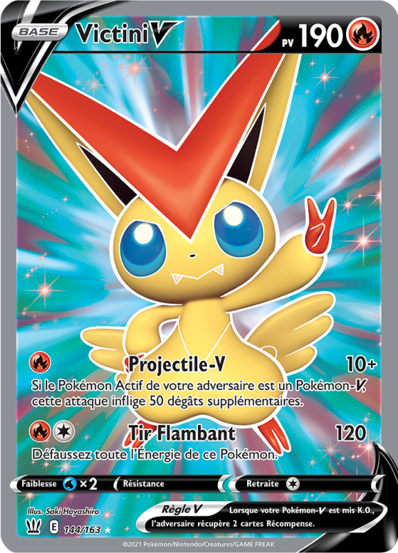 Carte Pokémon Victini-V 144/163 Ultra Rare Styles de Combat