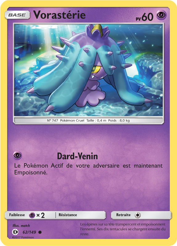 Carte Pokémon Vorastérie 62/149 Commune Soleil et Lune (JCC)