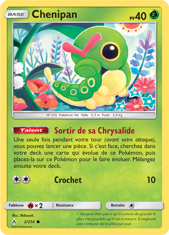 Carte Pokémon Chenipan 2/214 Commune Alliance Infaillible