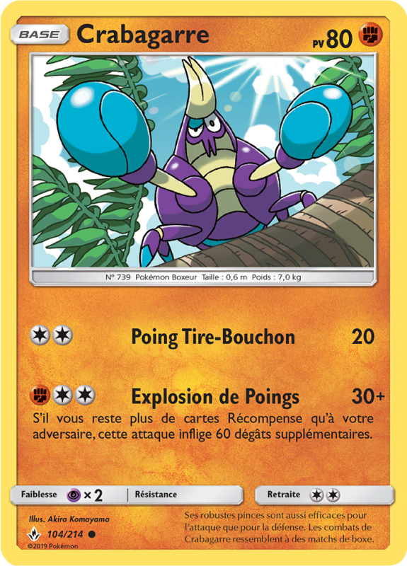 Carte Pokémon Crabagarre 104/214 Commune Alliance Infaillible