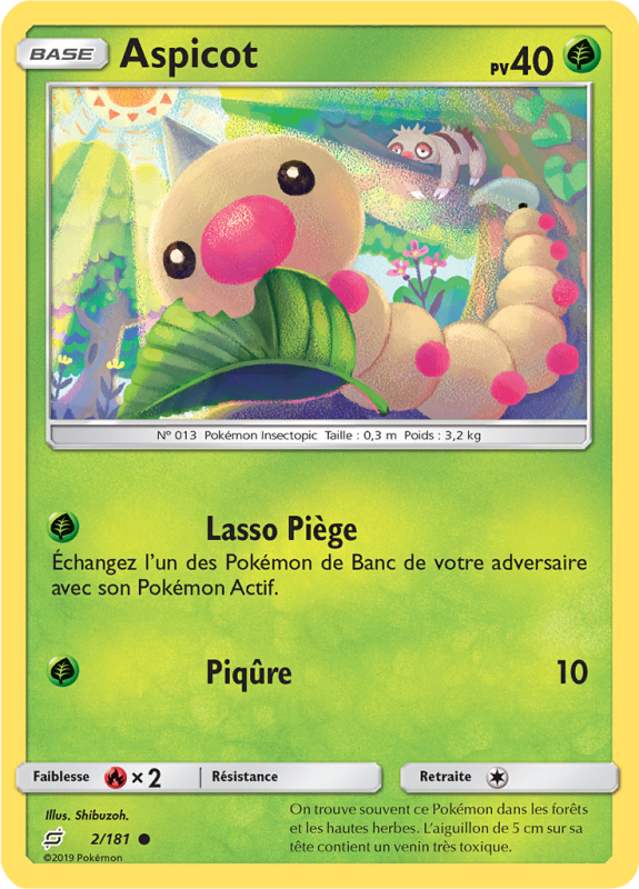 Carte Pokémon Aspicot 2/181 Commune Duo de Choc