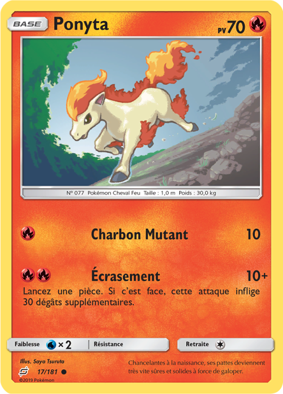 Carte Pokémon Ponyta 17/181 Commune Duo de Choc