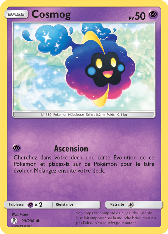 Carte Pokémon Cosmog 99/236 Commune Éclipse Cosmique
