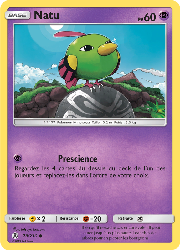 Carte Pokémon Natu 78/236 Commune Éclipse Cosmique