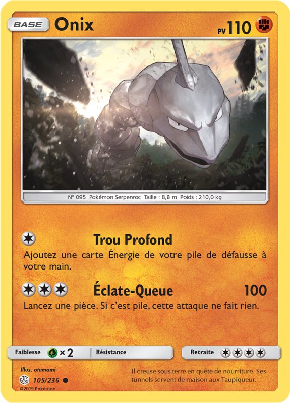 Carte Pokémon Onix 105/236 Commune Éclipse Cosmique