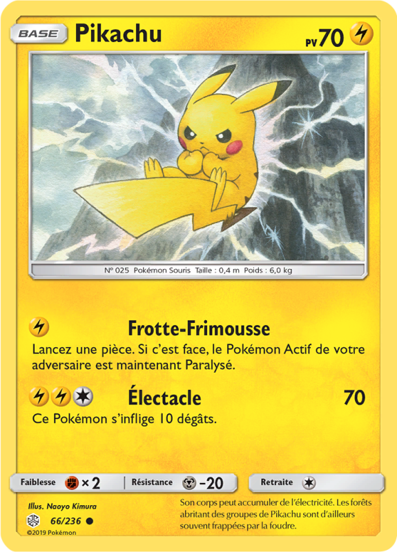 Carte Pokémon Pikachu 66/236 Commune Éclipse Cosmique