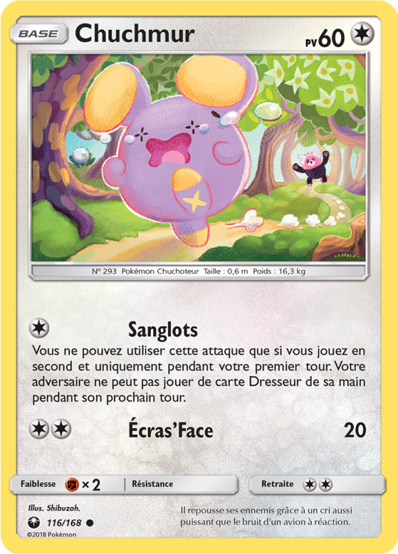 Carte Pokémon Chuchmur 116/168 Commune Tempête Céleste