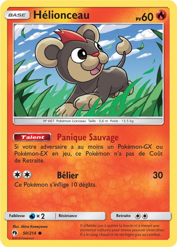 Carte Pokémon Hélionceau 50/214 Commune Tonnerre Perdu
