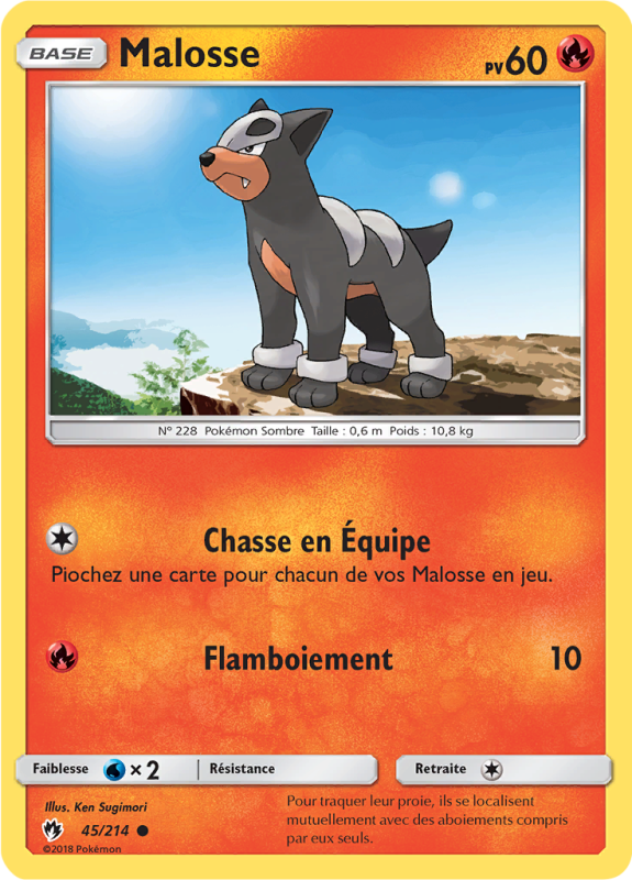 Carte Pokémon Malosse 45/214 Commune Tonnerre Perdu