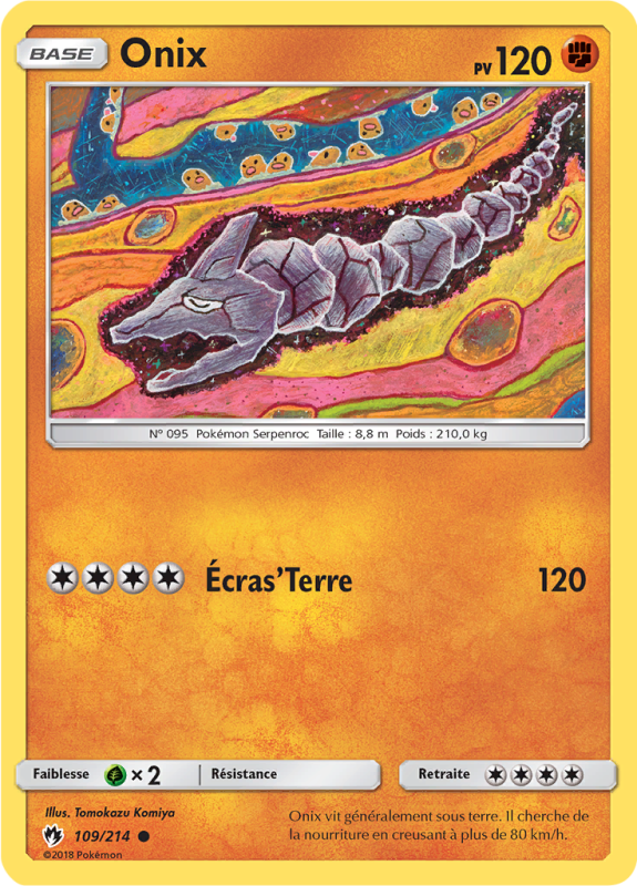 Carte Pokémon Onix 109/214 Commune Tonnerre Perdu