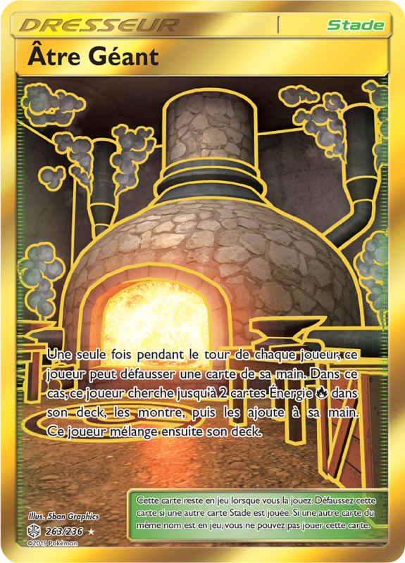 Carte Pokémon Âtre Géant 263/236 Gold Éclipse Cosmique
